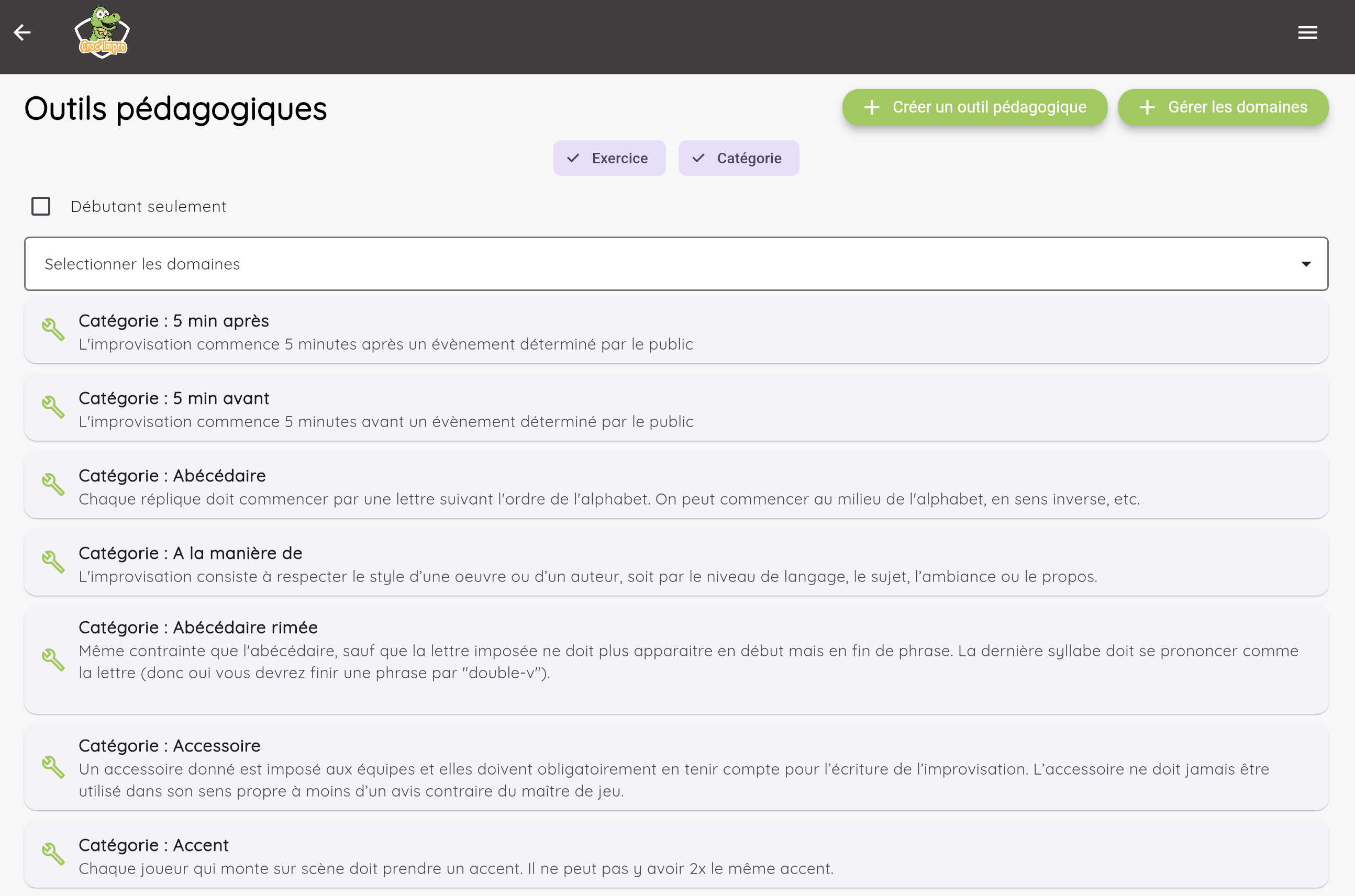 Outils pédagogiques